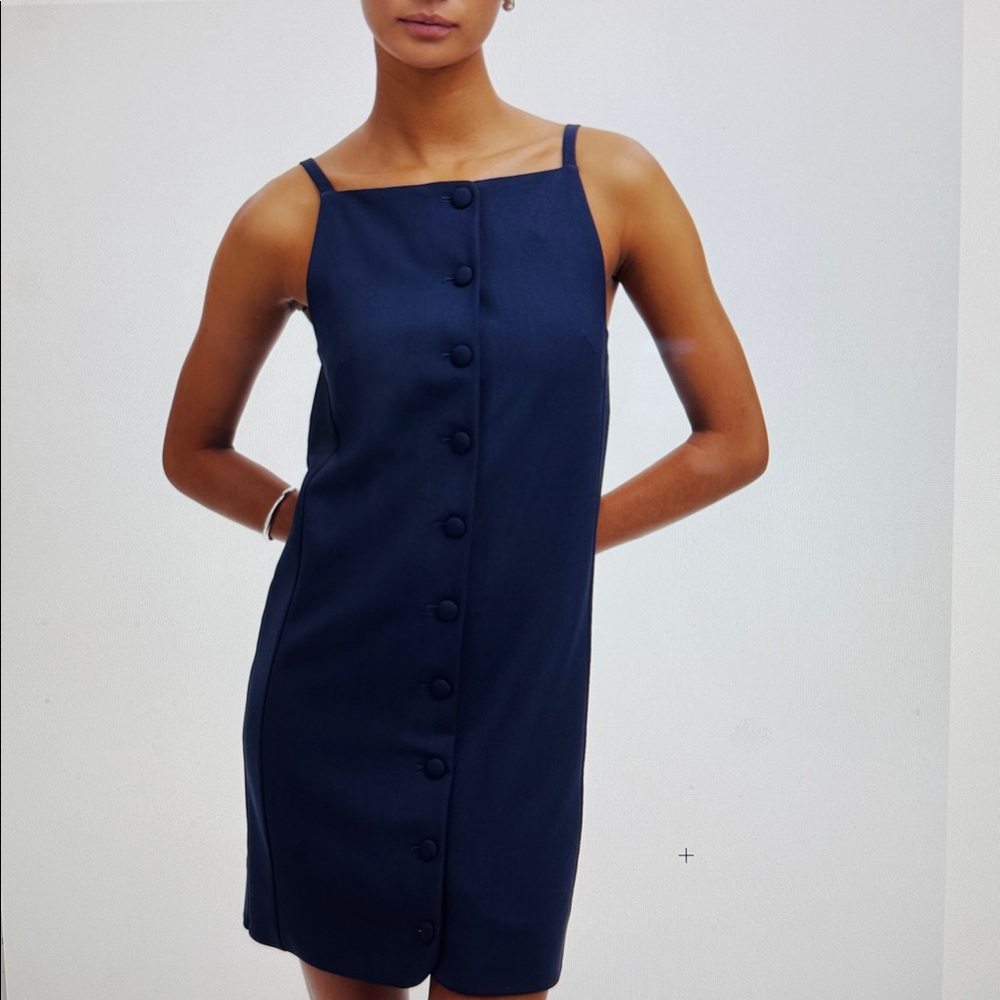 Madewell NWT High Neck Sleeveless Vest Mini Dress in Deep Indigo